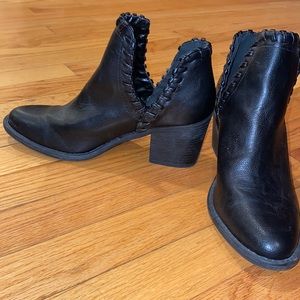 New ankle booties! Worn in the house once! Brand new.